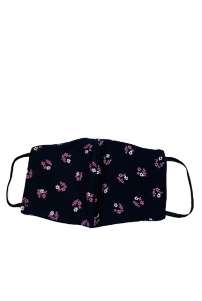 Cotton Fabric Designer Face Mask- Navy Blue